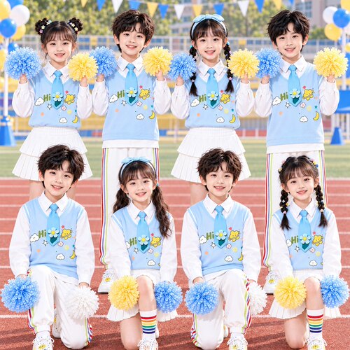 春秋儿童啦啦队合唱演出服套装