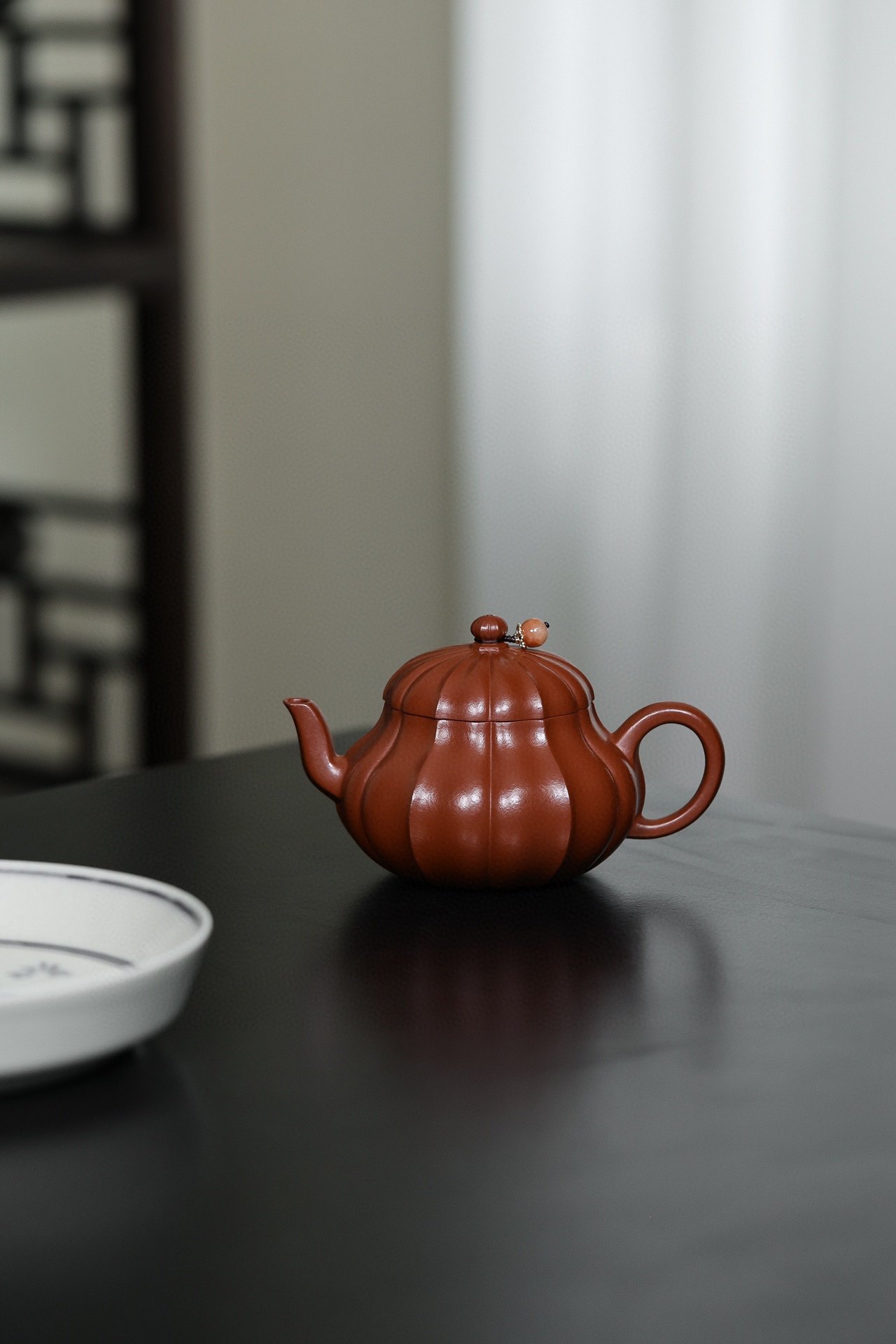 宜兴紫砂壶名家纯全手工茶具礼盒茶壶朱泥『筋纹君德』150cc 7孔