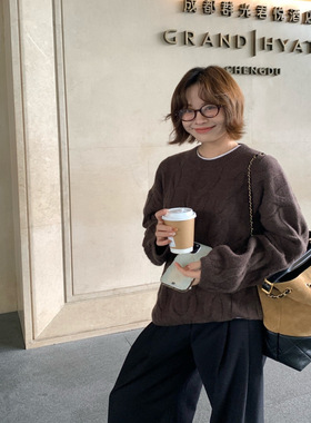 FAFA PRETTY 复古慵懒风麻花羊毛衫羊绒 2026高级感通勤毛衣