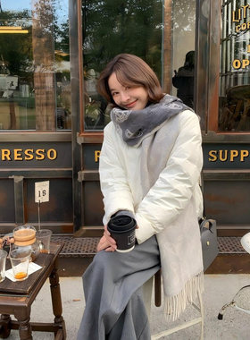 FAFA PRETTY 高级感 宇宙系土星渐变双面提花羊毛围巾 蓬松柔软