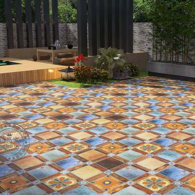 买别墅阳台地砖室外楼顶露台瓷砖防滑庭院小院子花园户外仿古花砖
