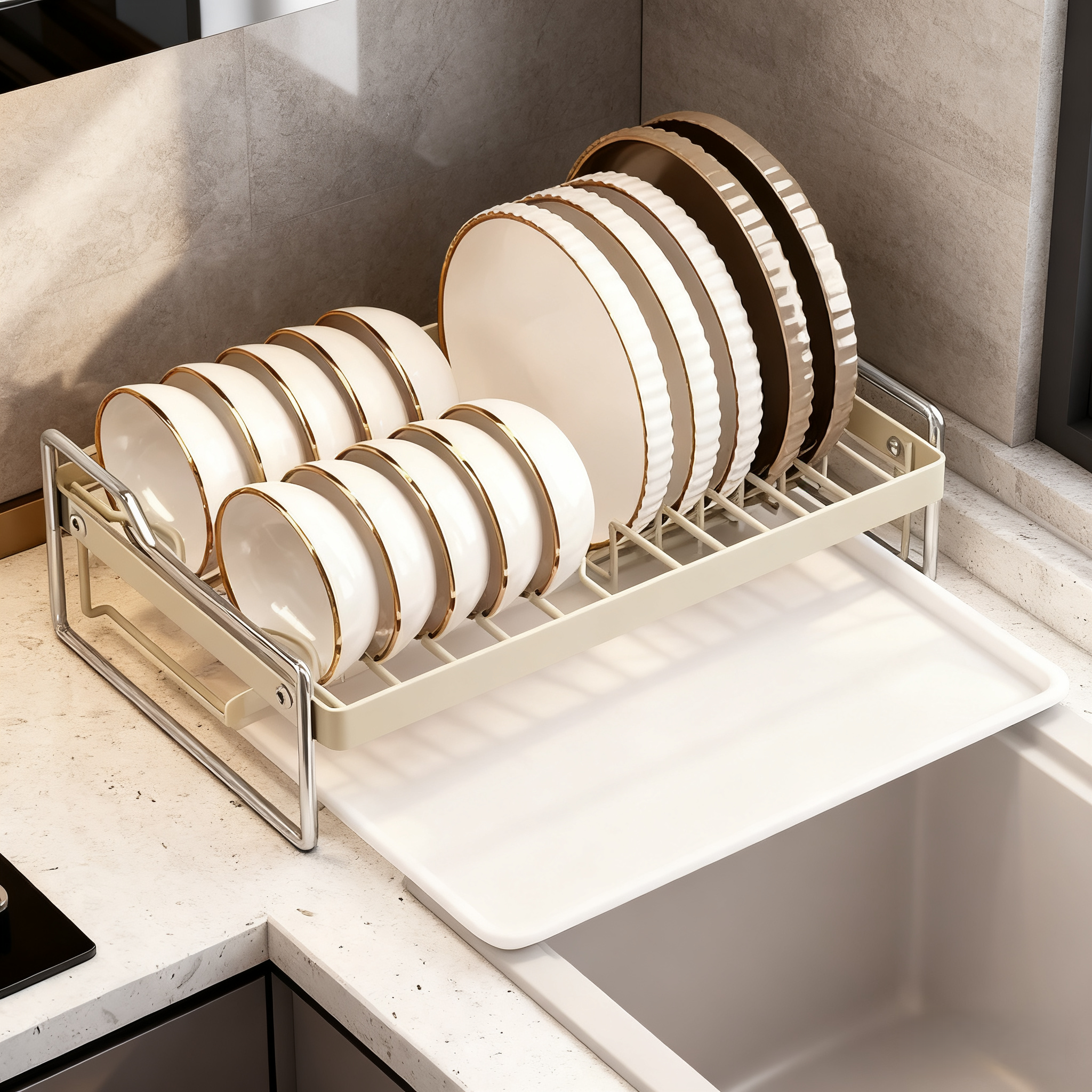 JUMILY厨房碗碟置物架大容量沥水