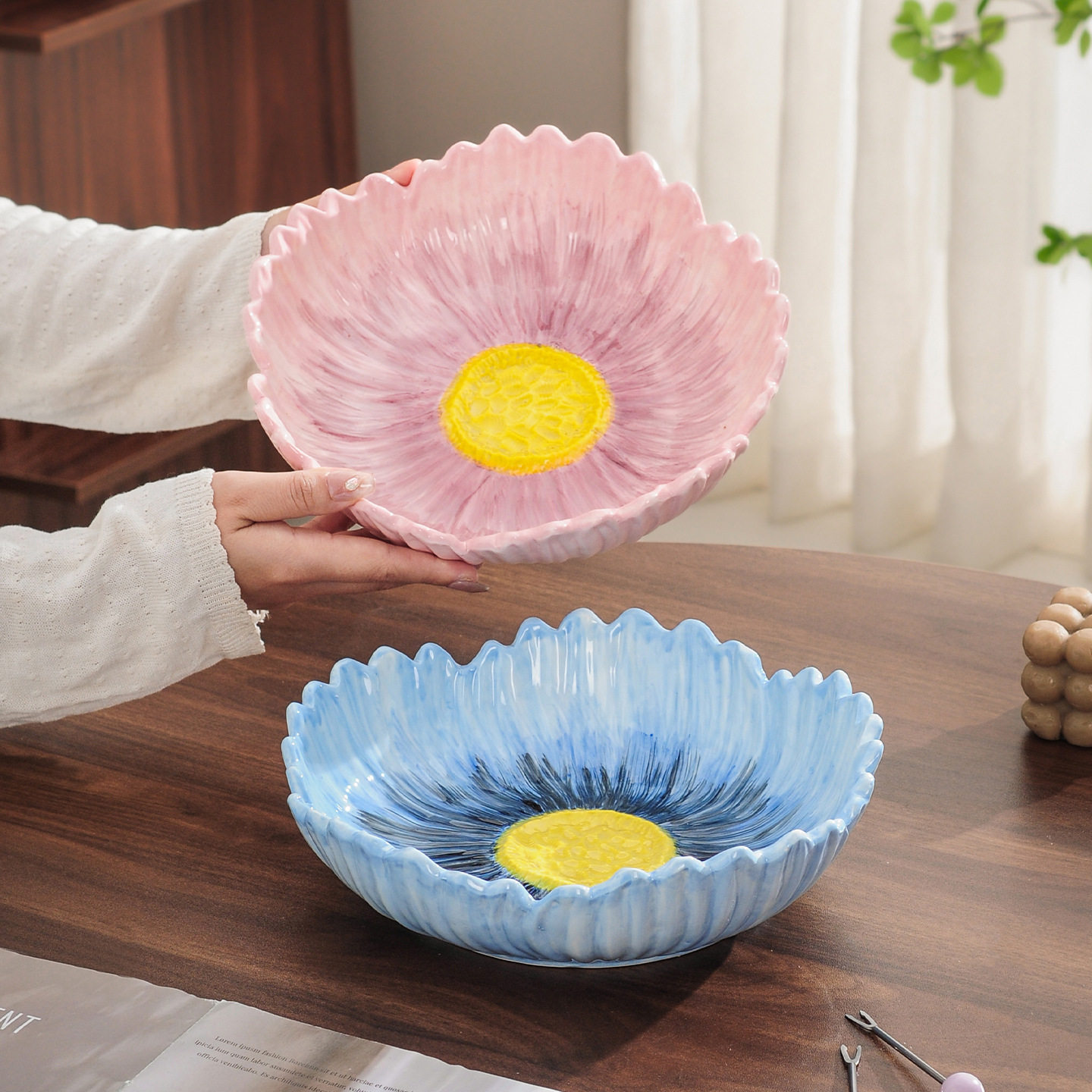 陶瓷高颜值果盘客厅家用茶几水果篮轻奢风高档摆放零食坚果水果盘,餐饮具,果盆/果盘/果篮,淘宝优惠券,粉丝福利购,淘宝优惠卷