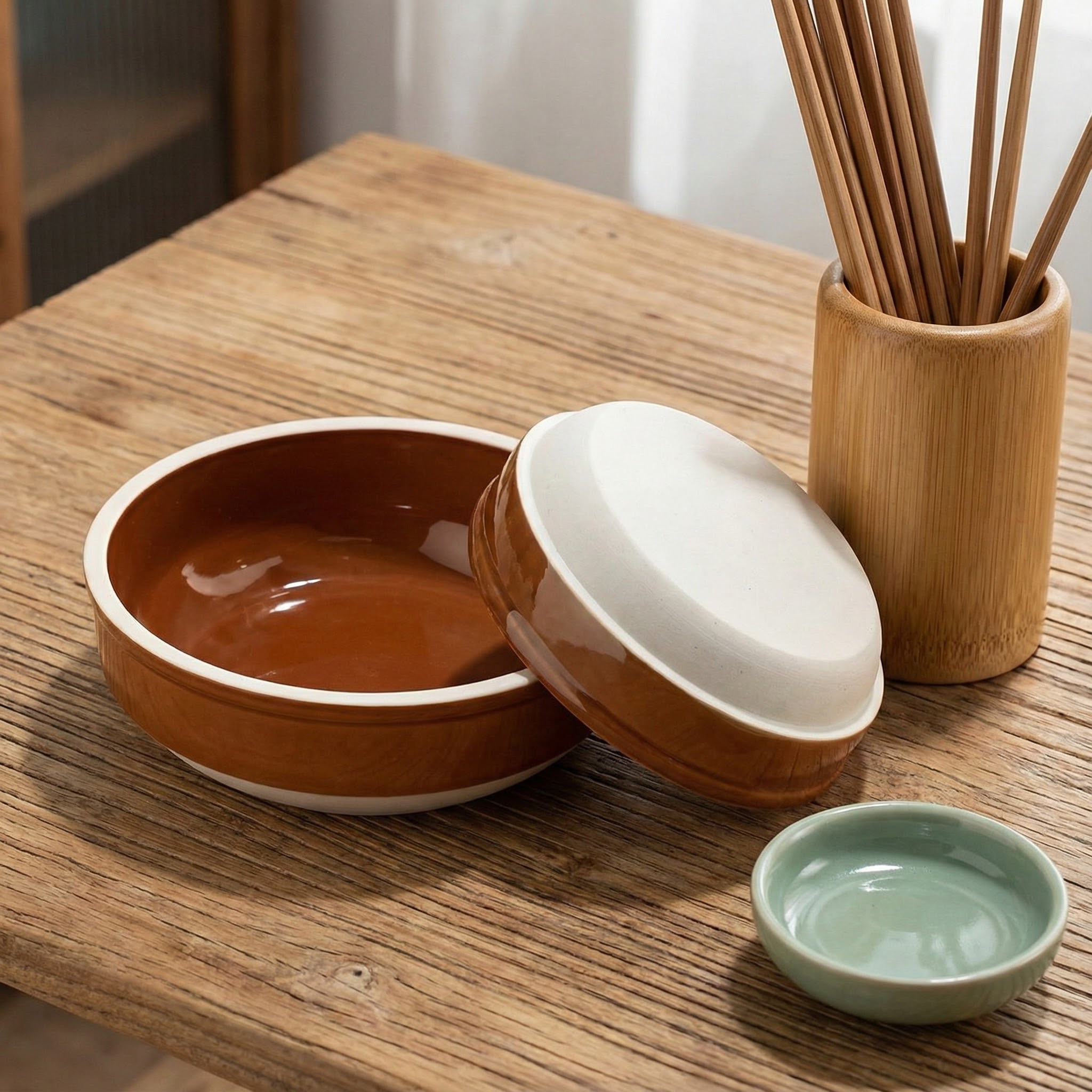 JUMILY蒸蛋碗老式紫砂土复古耐高温陶瓷碗饭店蒸饭钵仔碗梅菜扣肉