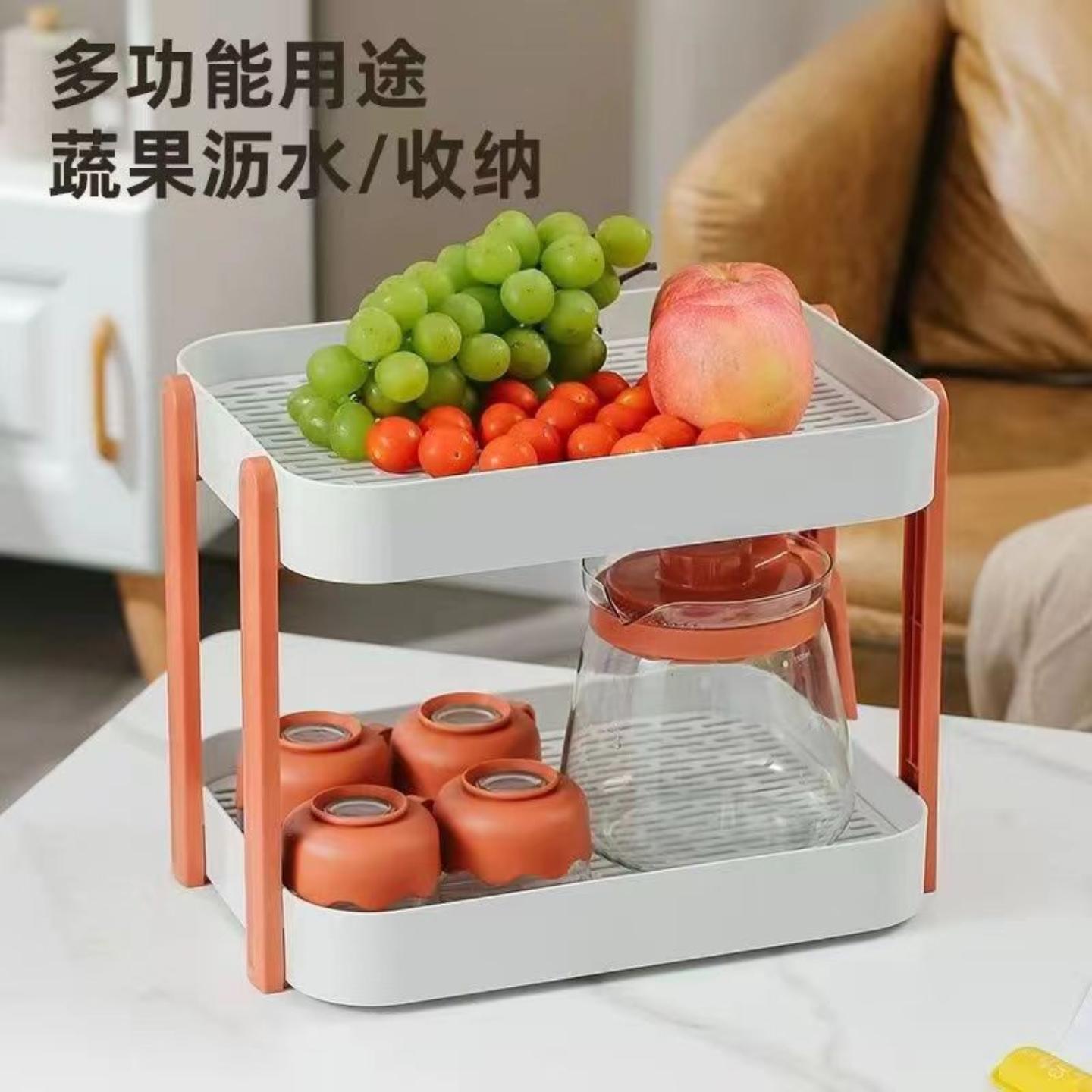 JUMILY加宽双层托盘收纳架