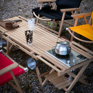 户外实木折叠战术便携桌子露营轻便速开阳台庭院桌椅全套野营装备