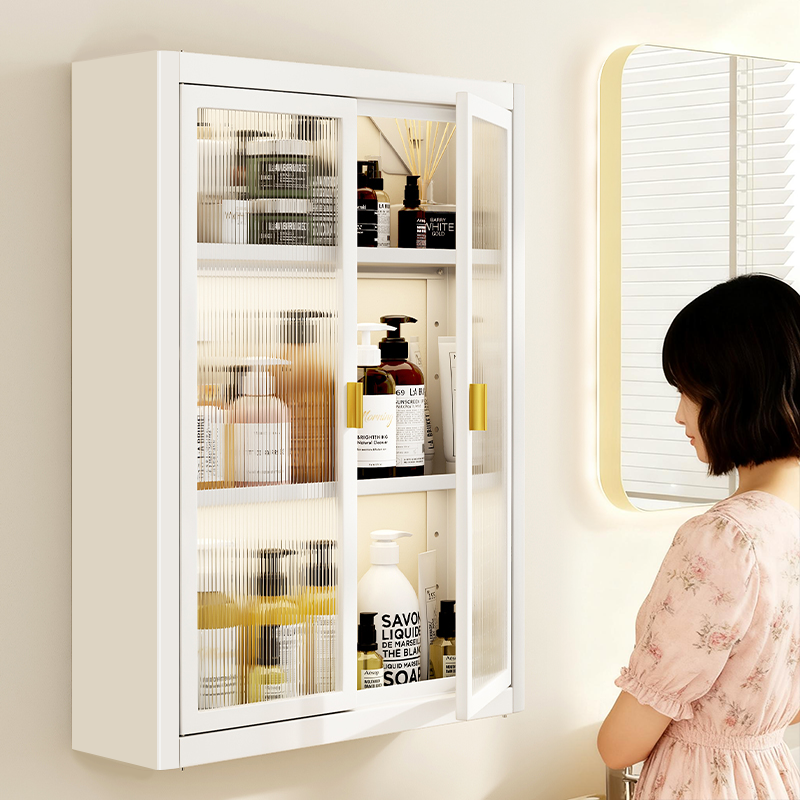 小户型洗漱台化妆品置物柜壁挂式卫生间马桶上方纸巾收纳架浴室柜