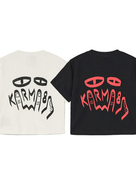 KARMA8A Cropped Tee 25新款 女士圆领趣味印花短袖T恤短款上衣