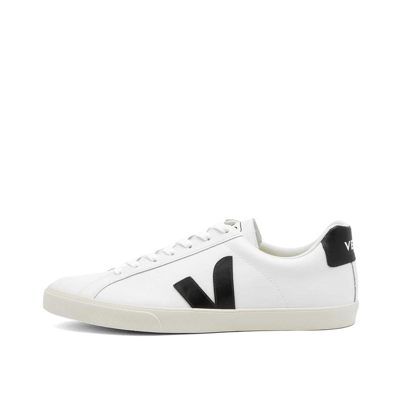 VEJA 小白鞋白色皮革酒红色标舒适运动鞋