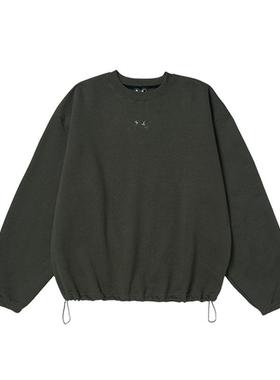 THUG CLUB Color Emblem Sweatshirt 卡其 FW24 韩系休闲圆领卫衣