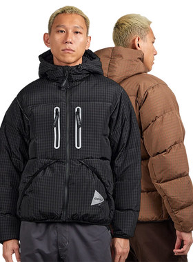 AND WANDER x Gramicci 联名Wool Check Down Jacket 防水羽绒服