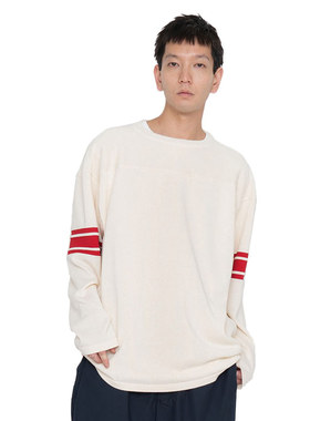 NANAMICA Midshipman Athletic经典毛衣上衣条纹图案休闲运动本白