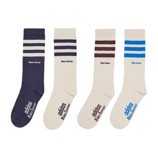 Adidas x Wales Bonner Three Stripes Socks 新款高筒三条纹袜子