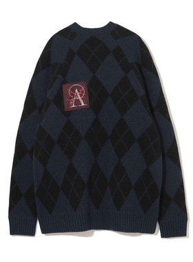 UNDERCOVER Sweater 补丁图案羊毛混纺保暖圆领长袖套头衫