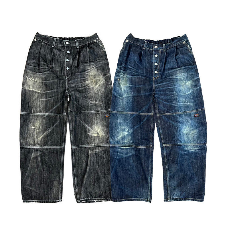 Thug Club Double Knee Denim 联名款 美式复古阔腿双膝牛仔裤