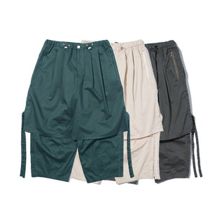 Pigment Solotex Dye双层式 宽松阔腿工装 轻便舒适鼠尾草绿 裤