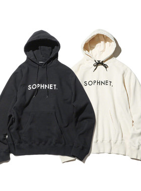 SOPHNET. 日系潮流春秋款纯棉休闲宽松连帽衫男士帅气卫衣 黑色