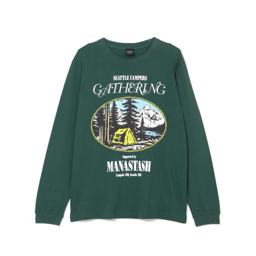 MANASTASH Campers Gathering 25新款 男女圆领印花户外长袖T恤