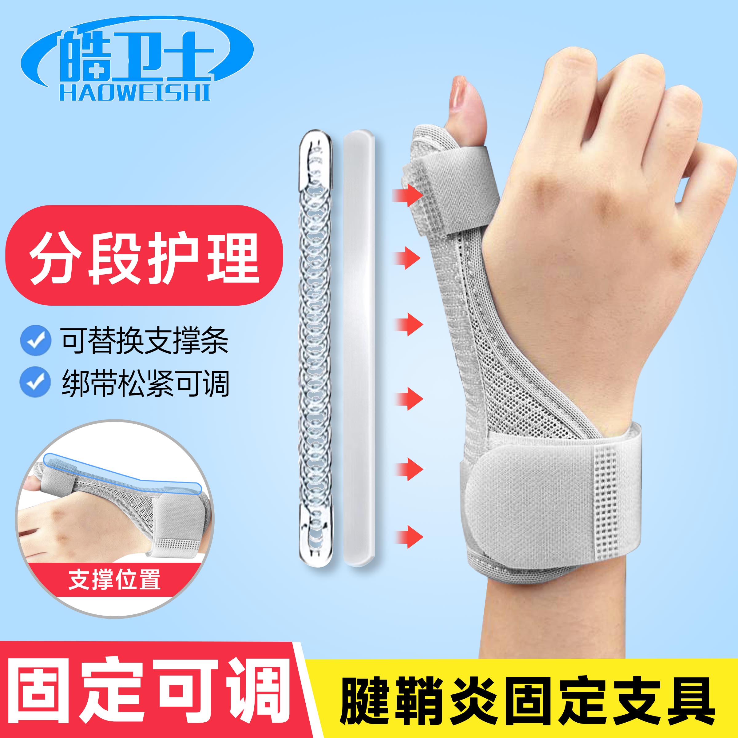 大拇指腱鞘炎骨折固定夹板护腕