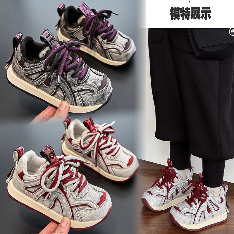男童阿甘鞋2025新款秋冬款鞋子加绒棉鞋女童鞋儿童运动鞋低帮板鞋