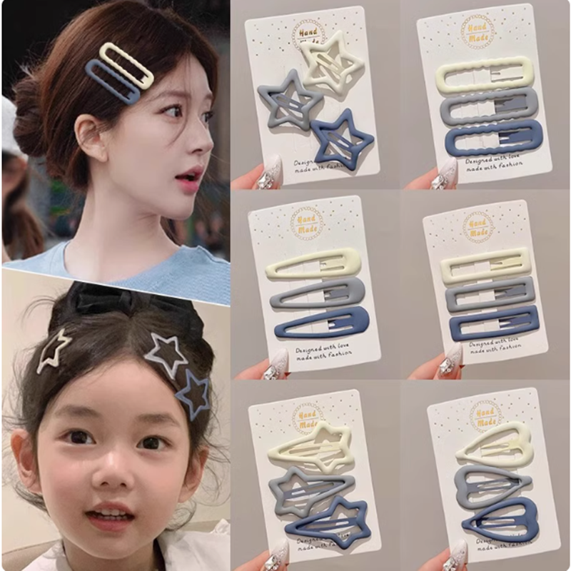 简约灰白色系发夹女前额侧边刘海