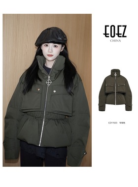 安悦溪同款EOEZ工装风收腰短款羽绒服EZY7023三色可选