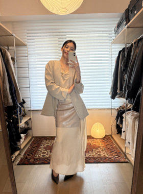 UNCODED 26春季纹样精致绣西装X005珠片腰封连衣裙KWLS1L022