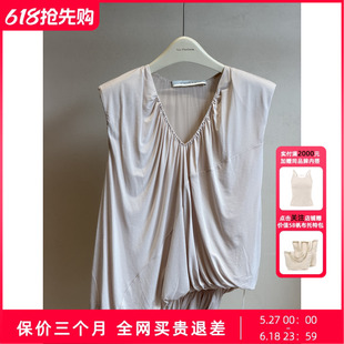 【上新】UNCODED26夏杏色慵懒风亲肤上衣124不规则褶皱半裙125