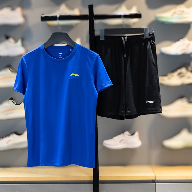 李宁运动套装2026夏季男童短袖短裤中大童透气薄款足球服YATW086