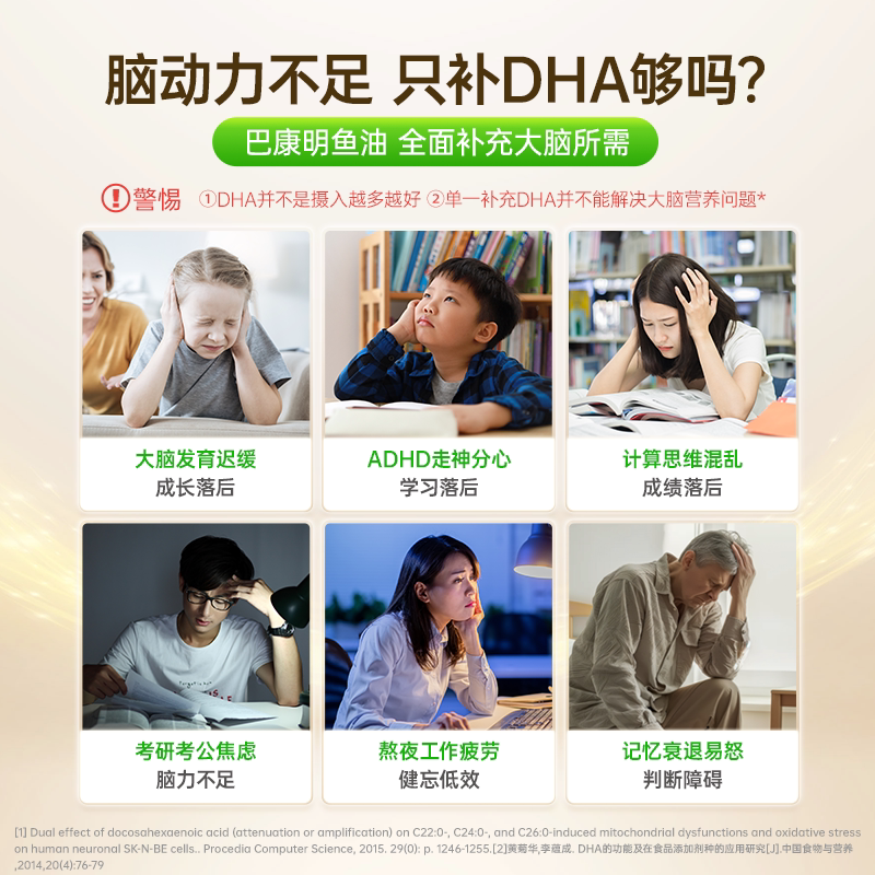 金凯撒巴康明鱼油补大脑备考图片