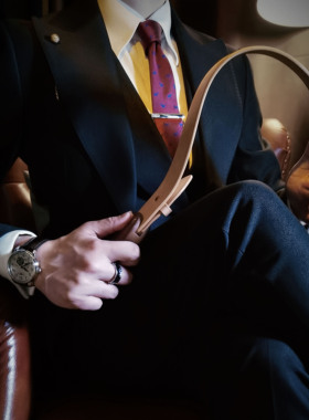 皮拍【响尾 原色】手作定制教鞭植鞣牛皮胡桃木梧桐Studio手工坊