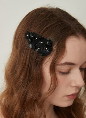 DAINEI岱妮朵朵花语皮革发夹边夹侧边女刘海夹子前额高颅顶水滴夹