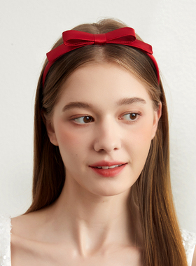 DAINEI岱妮轻甜少女蝴蝶结发箍女窄边红色发箍高颅顶头箍新年发饰