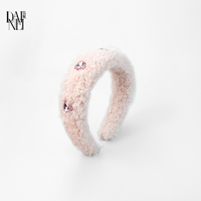 DAINEI甜美毛绒发箍新款粉色头箍