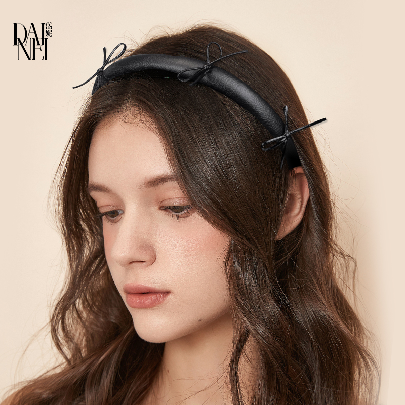 DAINEI岱妮皮质迷你蝴蝶结发箍