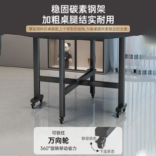 折叠餐桌家用小户型吃饭桌子出租房简易饭桌多功能隐形折叠大圆桌