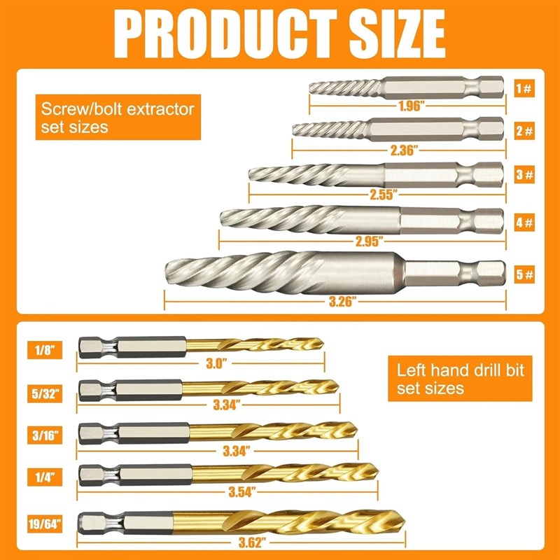 现货高速钢钻头组合11pcs套装螺丝取出器 现货断丝取出器