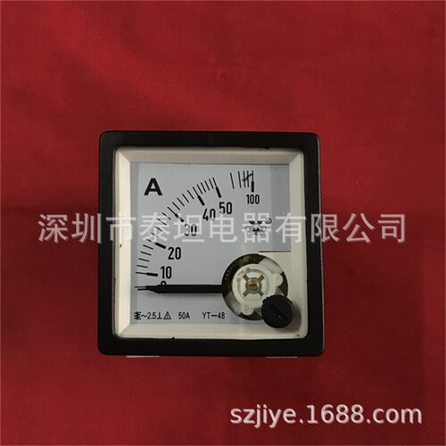 【高品质】宇泰 中达 指针式 直流电流表 直通 SD-48 0-50A