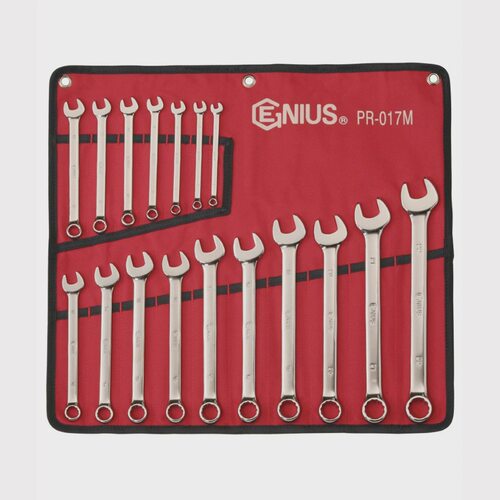 GENIUS天赋工具17件套精抛光公制梅花开口两用扳手组套PR-017M