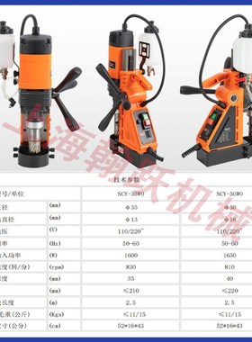 CAYKEN35钢板钻磁座钻1600W工业级吸铁钻小型磁力钻空心钻取芯钻