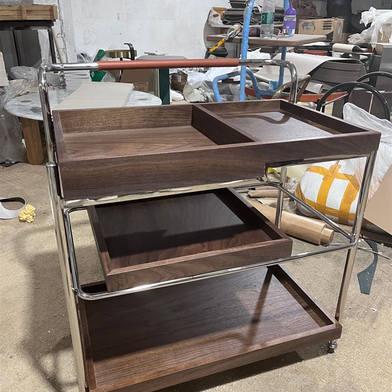 复古实木小茶几现代简约桌子小户型卧室侧边柜可移动沙发边几推车