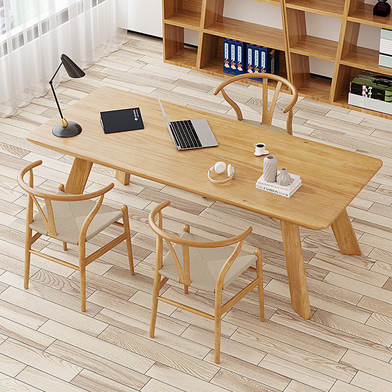 现代简约全实木办公桌  办公室单人老板电脑桌家用书房写字台书桌