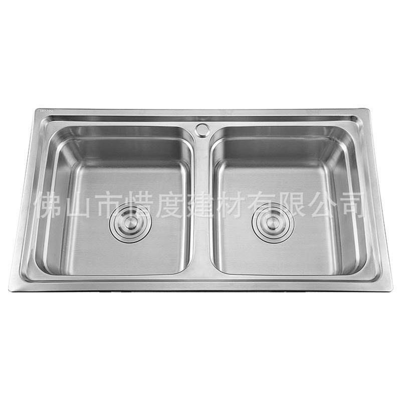 厂家直销304不锈钢水槽洗菜盆双槽水斗洗碗池一体成型S8144