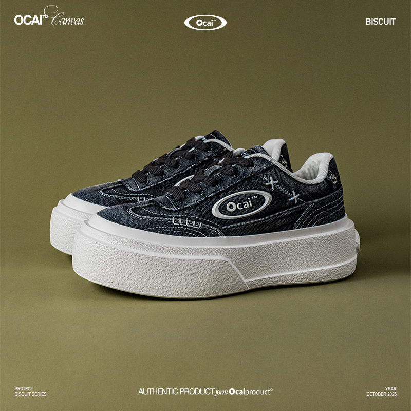Ocai Biscuit Serise 牛仔灰 厚底增高撞色休闲高级感运动鞋板鞋