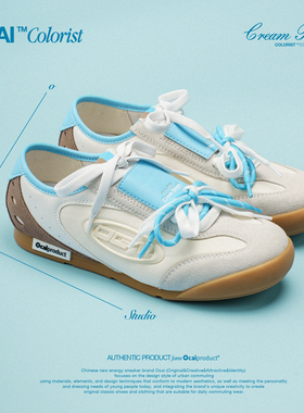 Ocai Colorist 干酪白德训鞋 时尚高级感撞色设计通勤休闲平底鞋