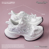 增高运动老爹鞋 Ocai 纯白花嫁飞碟跑鞋 高级时尚 Disk Runtech