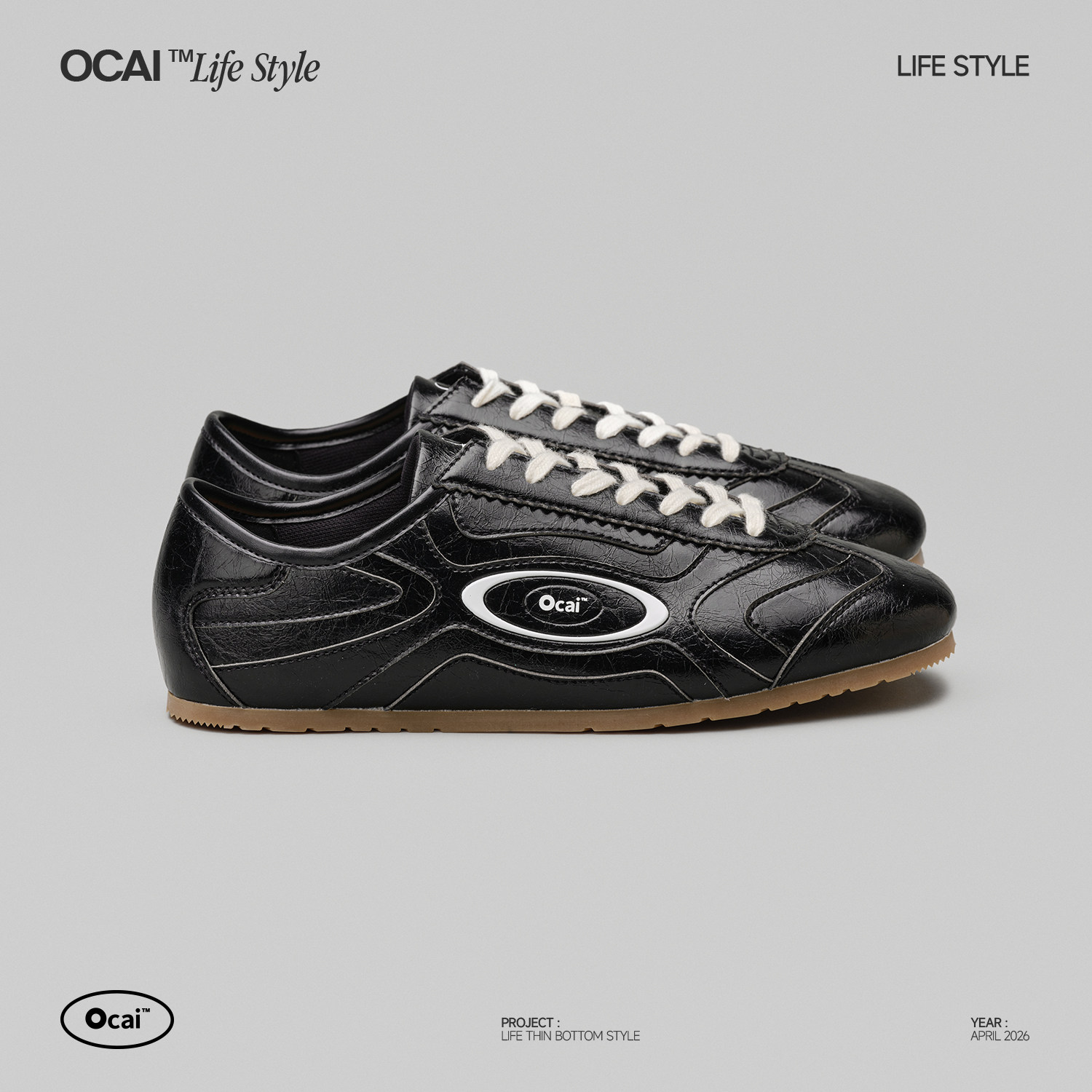Ocai Kwondo Shoes  马鞍黑 薄底德训鞋平底