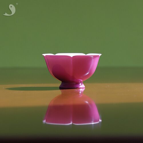 大鱼美器纯色手工雕刻胭脂红中式