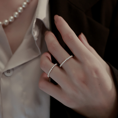 米粒珍珠戒指小珠女款迷你串珠中指食指高级感复古小众设计高级感