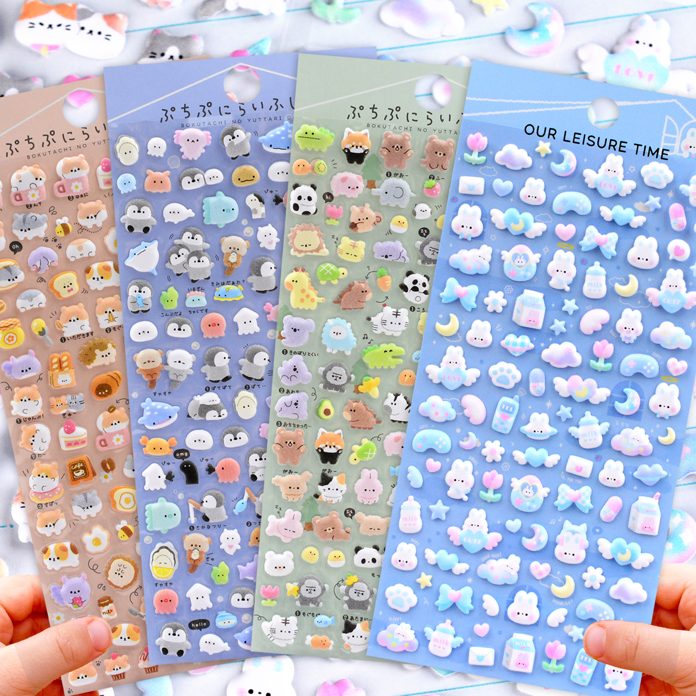 可爱萌宠小鼻嘎动物立体泡棉贴纸